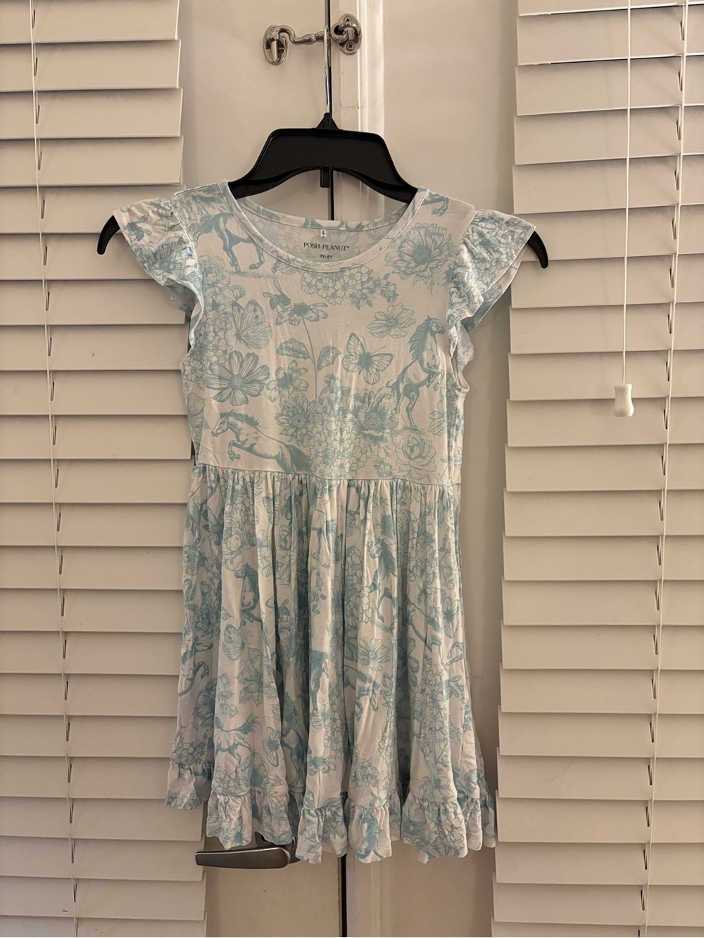 Posh Peanut Charlotte Anne Horse & Butterfly Flutter-Sleeve Twirl Dress